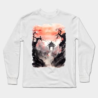 Sunset at Chinese Pailou Gate Long Sleeve T-Shirt